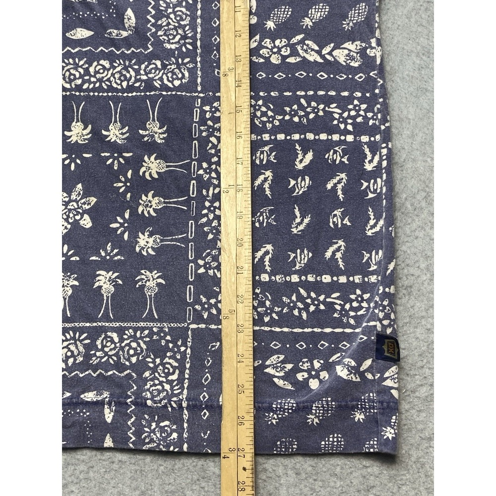 Vintage Pineapple Print Polo Shirt Size M Denim Collar - Picture 6 of 7